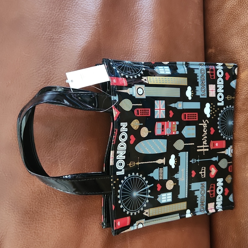 Harrods Glitter London small shopper bag nwt